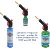 imageFlame King Propane Gas Blow Torch with Push Button Igniter ampamp 2 Interchangeable Heads great for Soldering Searing Brazing Welding