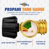 imageFlame King Propane Tank Gauge Level Indicator Gas Pressure Meter Color Coded ampamp Glows in The Dark Universal for All Cylinders Solid Brass 2PackPropane Tank Gauge 2pack