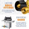 imageFlame King Propane Tank Gauge Level Indicator Leak Detector Gas Pressure Meter Color Coded ampamp Glow in the Dark Universal for Cylinder BBQ Gas Grill RV Camper Heater and More Appliances Brass