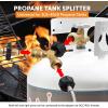 imageFlame King Propane Tank Y Splitter Adapter with Valves 2Way LP Gas Connector for 20lb Propane Tank Cylinders Works with BBQ Grills Camping Stoves Gas Burners Heaters