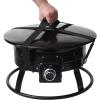 imageFlame King Smokeless Propane Fire Pit 19inch Portable Firebowl 58K BTU with Propane Grip Scale Self Igniter Cover ampamp Carry Straps for RV Camping ampamp Outdoor Living