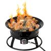 imageFlame King Smokeless Propane Fire Pit 19inch Portable Firebowl 58K BTU with Propane Grip Scale Self Igniter Cover ampamp Carry Straps for RV Camping ampamp Outdoor Living