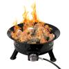 imageFlame King Smokeless Propane Fire Pit 24inch Portable Firebowl 58K BTU with Propane Grip Scale Self Igniter Cover ampamp Carry Straps for RV Camping ampamp Outdoor Living