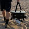 imageFlame King Smokeless Propane Fire Pit 24inch Portable Firebowl 58K BTU with Propane Grip Scale Self Igniter Cover ampamp Carry Straps for RV Camping ampamp Outdoor Living