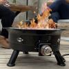 imageFlame King Smokeless Propane Fire Pit 24inch Portable Firebowl 58K BTU with Self Igniter Cover ampamp Carry Straps for RV Camping ampamp Outdoor Living24 inches