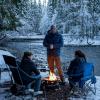 imageFlame King Smokeless Propane Fire Pit 24inch Portable Firebowl 58K BTU with Self Igniter Cover ampamp Carry Straps for RV Camping ampamp Outdoor Living19 inches
