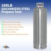 imageFlame King YSN100GALV 100LB Galvanized Steel Propane Tank with POL Valve Rust and CorrosionFree Built to Last100LB Galvanized Steel Propane Tank