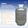 imageFlame King YSN420ASME 420LB 120 Gallon ASME Vertical Steel Propane Tank WhiteASME Certified  GALVANIZED