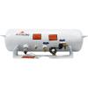 imageFlame King 59 Gallon ASME Horizontal Steel Propane Tank with Remote Fill and Bleeder Fittings Pressure Relief Valve and Solenoid Service Valve