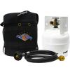 imageFlame King Gas Hauler Kit  Insulated Protective Carry Case 3LB Propane Tank and Adapter Hose for Camping and Outdoor Adventures BlackWhite