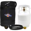 imageFlame King Gas Hauler Kit  Insulated Protective Carry Case 5LB Propane Tank and Adapter Hose for Camping and Outdoor Adventures BlackWhite