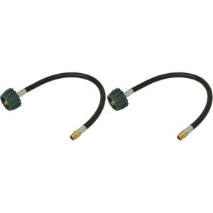imageFlame King 10047318 14quot Male NPT Adapter Not Flare Solid Rubber Pigtail Hose for RV Regulators BlackBrass 18 inches1 Count Pack of 2