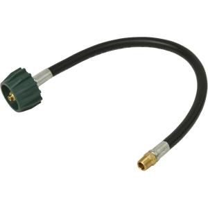 imageFlame King 10047318 14quot Male NPT Adapter Not Flare Solid Rubber Pigtail Hose for RV Regulators BlackBrass 18 inches18 Inch  10047318