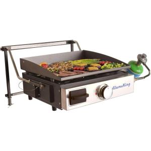 imageFlame King 17inch Flat Top Griddle for Outdoor BBQ Grill Portable Propane Gas Griddle for Camping and Tailgating w Mounting Bracket185 x 17 x 9