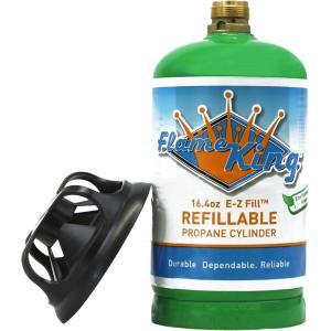 imageFlame King 1LB Empty Aluminum Propane Cylinder Tank  CorrosionResistant and RustFree Great for Camping and Small AppliancesGreen Tank