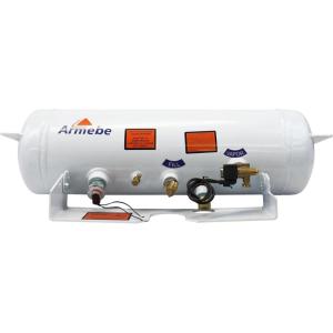 imageFlame King 59 Gallon ASME Horizontal Steel Propane Tank with Remote Fill and Bleeder Fittings Pressure Relief Valve and Solenoid Service Valve