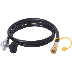 imageFlame King 90 Degree LowPressure Propane Gas Regulator Hose with Quick Connect for RVs Grills Heaters Burners 6 Feet  LPRH66 Feet 72 inches