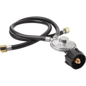 imageFlame King ALRYQC02 2Ft YSplitter Propane Regulator Double Hose Outlet Fits Type1 QCC1 Tank Connections for BBQ Grills with Side Burner BlackOLD