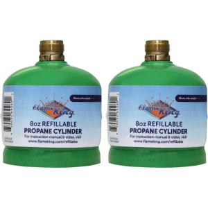 imageFlame King FK05LB2 12LB Refillable Empty Propane Cylinder Tank for Small Propane Lamps Lanterns and Camp Stoves 2pack