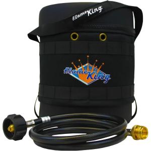 imageFlame King GH3RBH Gas Hauler KitInsulated Protective Carry Case for 3LB Propane Tank Plus Adapter Hose Black