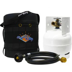 imageFlame King Gas Hauler Kit  Insulated Protective Carry Case 3LB Propane Tank and Adapter Hose for Camping and Outdoor Adventures BlackWhite