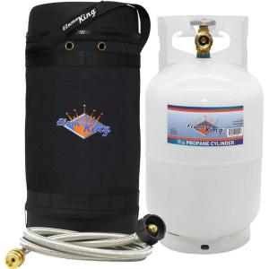 imageFlame King Gas Hauler Pro Kit  Insulated Protective Carry Case 10LB Propane Tank and 5FT Adapter Hose for Camping and Outdoor Adventures