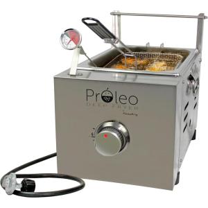 imageFlame King Proleo Tabletop Propane Deep Fryer with Oil Thermometer 25 Gallons Capacity with 5FT Propane Regulator Hose