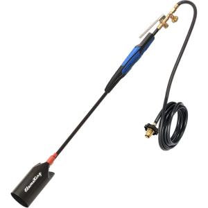 imageFlame King Propane Torch Kit Heavy Duty Weed Burner 500000 BTU SelfIgniting with 10FT Hose Regulator Assembly 39 inches Long