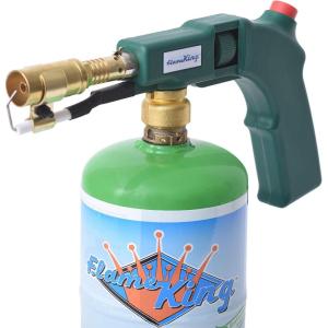 imageFlame King Propane ampamp Mapp Gas Blow Torch 27000 BTU w SelfIgniter for Searing Soldering and as Fire Starter