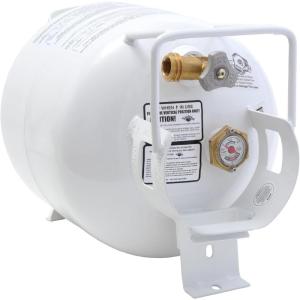imageFlame King YSN201HZL 20LB Steel Horizontal Propane Tank Cylinder for Fire Pits and Tables Patio Heaters Barbeques RVs and Truck Campers White20LB