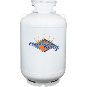 imageFlame King YSN420ASME 420LB 120 Gallon ASME Vertical Steel Propane Tank WhiteDOT Certified
