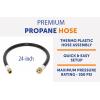 imageFlame King 24inch Propane Thermo Plastic Hose Assembly 38inch ID 38inch MPT X 12inch Female Flare for RVs and Travel Trailers24 Inch
