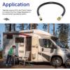 imageFlame King 24inch Propane Thermo Plastic Hose Assembly 38inch ID 38inch MPT X 12inch Female Flare for RVs and Travel Trailers24 Inch