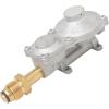 imageFlame King 2 Stage Propane LP Horizontal Super Compact Regulator with POL for RV Vans Trailers Campers 100lb tank ASME Tank Generators G2R150BPOLa POL Single Tank Regulator