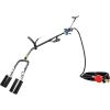 imageFlame King 500000 BTU X 2 Torch Heads Dual Heads Heavy Duty Weed Burner Self Igniting Large Wide Barrels 16FT Hose Regulator Assembly 40 inches Long