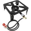 imageFlame King Heavy Duty 120000 BTU 020 PSI Turkey Fryer Single Propane Burner Bayou Cooker Outdoor Stove for Home Brewing Maple Syrup Prep Cajun Cooking