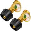 imageFlame King Propane Tank Gauge Level Indicator Gas Pressure Meter Color Coded ampamp Glows in The Dark Universal for All Cylinders Solid Brass 2PackPropane Tank Gauge 2pack
