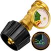 imageFlame King Propane Tank Gauge Level Indicator Leak Detector Gas Pressure Meter Color Coded ampamp Glow in the Dark Universal for Cylinder BBQ Gas Grill RV Camper Heater and More Appliances Brass
