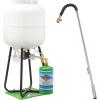 imageFlame King Propane Torch Weed Burner with Integrated Self Igniting Lighter  Refillable 1LB Empty Propane Cylinder Tank with Refill KitWeed Burner with Tank and Refill Kit