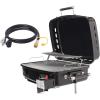 imageFlame King RV Or Trailer Mounted BBQ  Motorhome Gas Grill  214 Sq Inch Cooking Surface  Adjustable Flame Controller ampamp 96 Inch Gas Regulator Hose wQuick ConnectRV Grill  Quick Connect Regulator