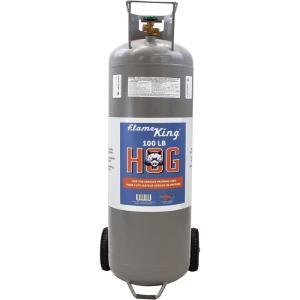 imageFlame King 100LB Empty Propane Tank with Wheels Horizontal ampamp Vertical LP Cylinder with Builtin Gauge for Fire Tables Fire Pits Patio Heaters Barbeques Lunch Trucks Weed Torches ampamp Truck Campers