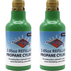 imageFlame King 14lb Empty Refillable Propane Cylinder Tank  Reusable ampamp Transportable  Safe and Legal Refill Option  UL1769 Listed Valve14LB Tank 2PK