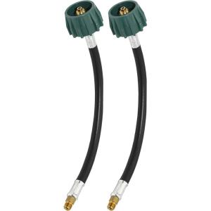 imageFlame King 15inch Pigtail Hose Connectors 14quot Male Inverted Flare for RV Van or Trailer Propane Tank 2Stage Auto Changeover Regulators BlackGreen12 inches 2pk