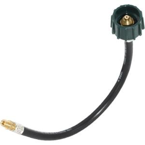 imageFlame King 15inch Pigtail Hose Connectors 14quot Male Inverted Flare for RV Van or Trailer Propane Tank 2Stage Auto Changeover Regulators BlackGreen15 inches