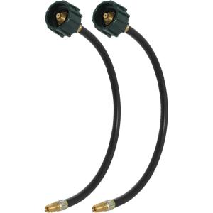 imageFlame King 15inch Pigtail Hose Connectors 14quot Male Inverted Flare for RV Van or Trailer Propane Tank 2Stage Auto Changeover Regulators BlackGreen18 inches 2pk