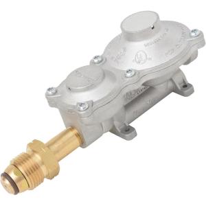 imageFlame King 300000 BTU Horizontal Mounted 2Stage Propane LP Regulator with POL for RVs Vans Trailers Campers 100LB Tanks ASME Tanks Generators160 000 BTU