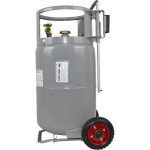 imageFlame King 30LB Empty Propane Tank with Wheels Horizontal ampamp Vertical LP Cylinder with Builtin Gauge for Fire Tables Fire Pits Patio Heaters Barbeques Lunch Trucks Weed Torches ampamp Truck Campers