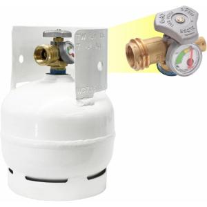 imageFlame King 3LB Empty Steel Propane Tank Cylinder with Gauge and OPD Valves for Grills and BBQs Camping Fishing ampamp Outdoor Activities3lb Propane Tank with Gauge