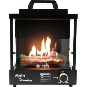 imageFlame King ALOGFIRE Propane Ambiance Log Fireplace Heater Clean and Smokeless Dancing Flames Indoor and Outdoor Use for Campers Patios and Workshops