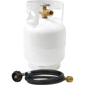 imageFlame King Bundle 5LB Steel Propane Tank Cylinder with OPD Valve  4FT Propane Adapter Hose for Camping Fire Pits Heaters Grills OverlandingSteel Propane Tank Cylinder with Type 1 OPD Valve  4FT Propane Adapter Hose